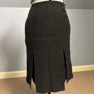 Christian Lacroix Black Pencil Skirt with Front Slits